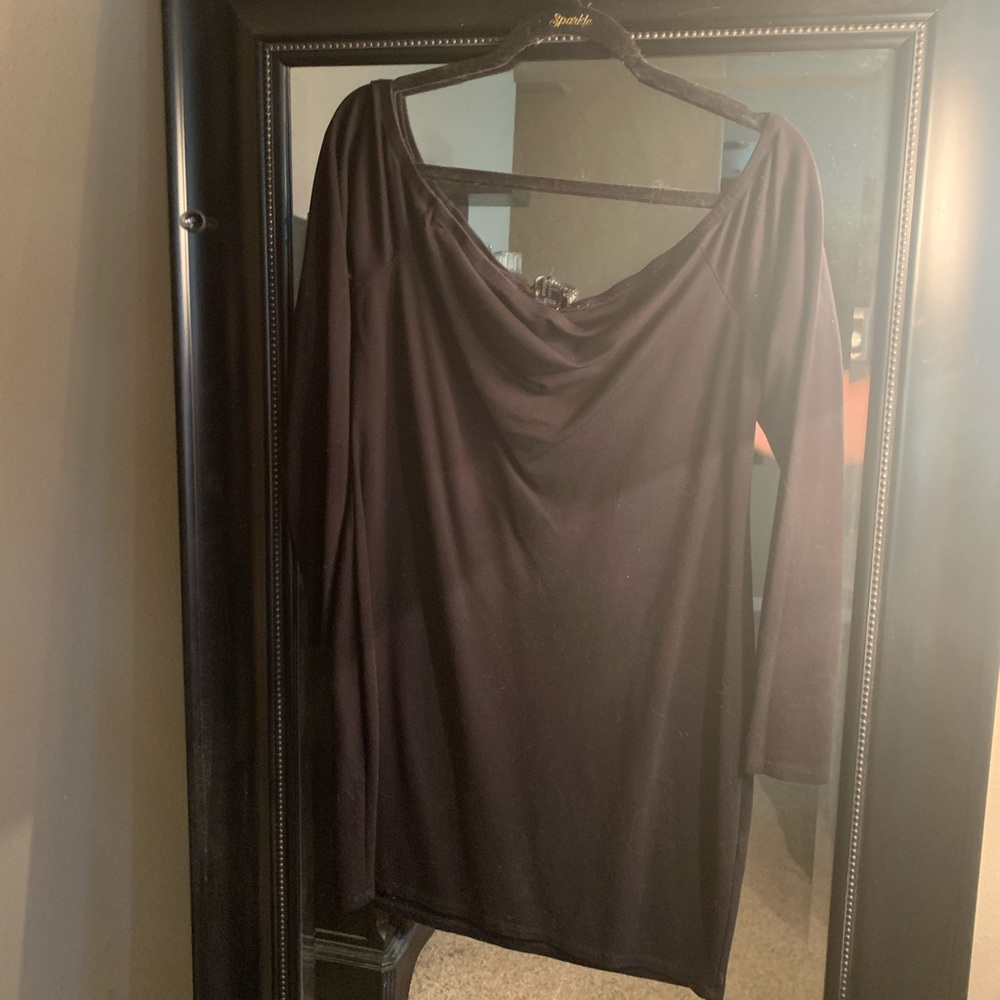 Forever 21 black mini off shoulder dress